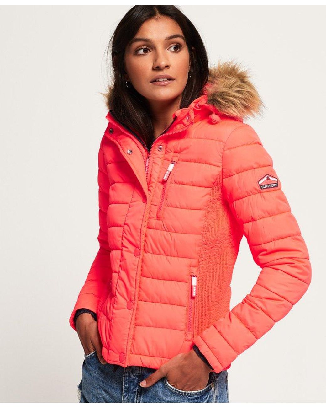 superdry hooded double zip tweed fuji jacket