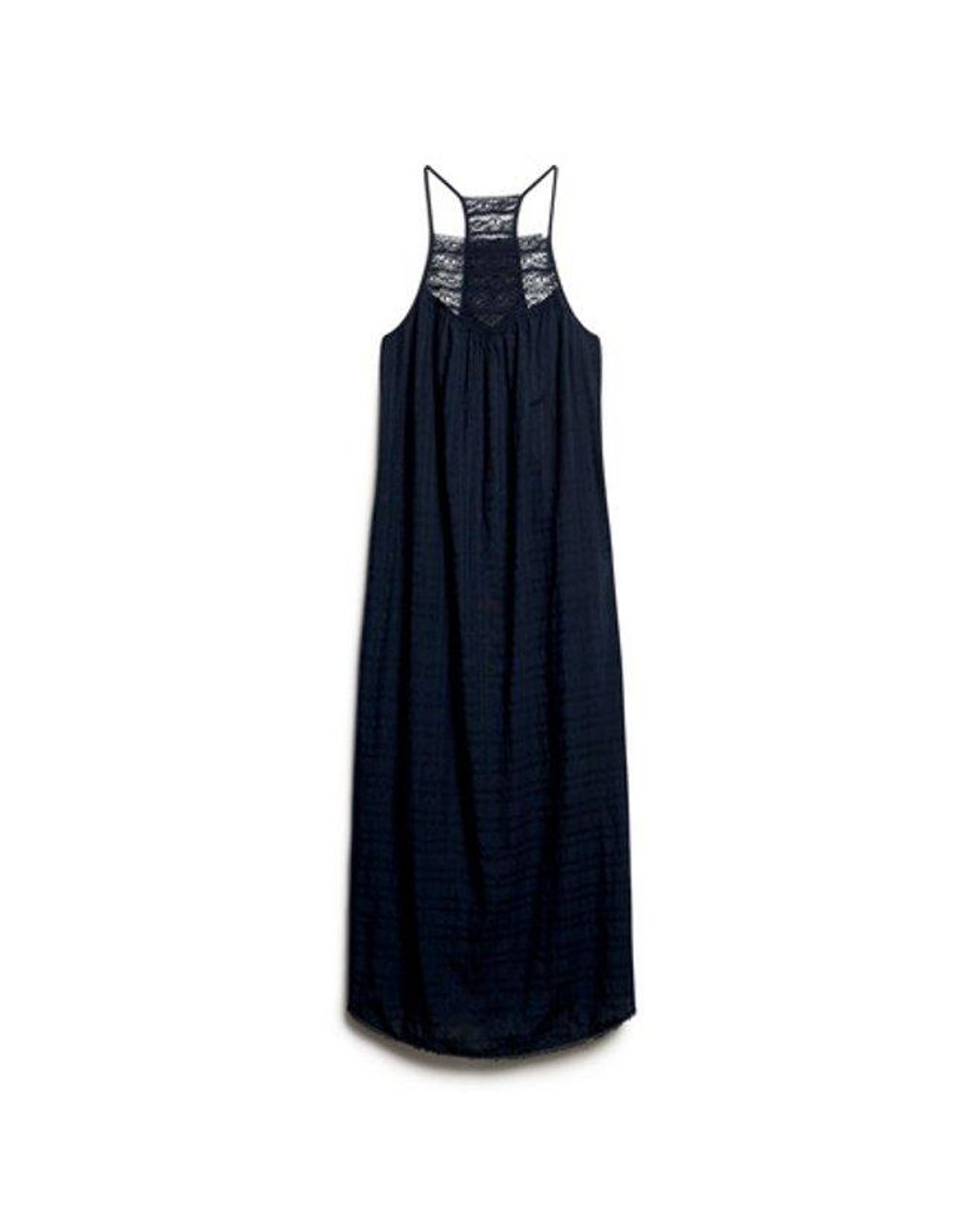 Superdry Blue & Co Lace Halter Maxi Beach Dress