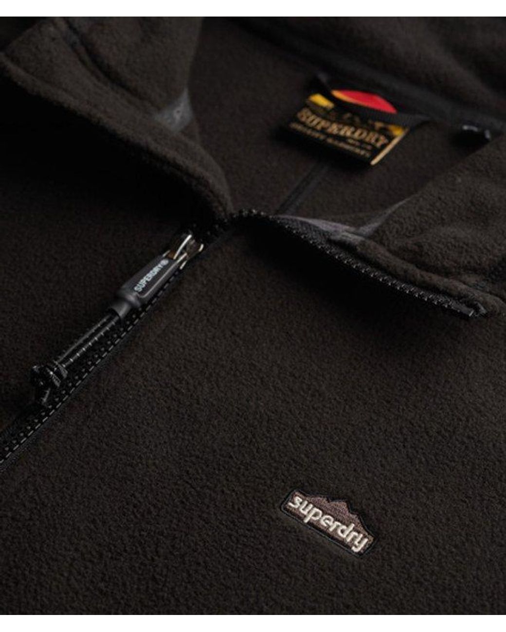 Superdry Black & Co Classic Embroidered Logo Polar Fleece Full Zip Jacket