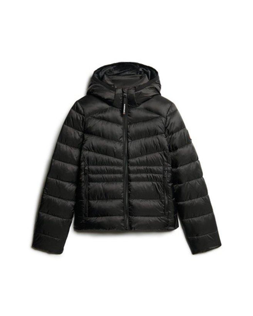 Superdry Black & Co Hooded Fuji Quilted Padded Jacket
