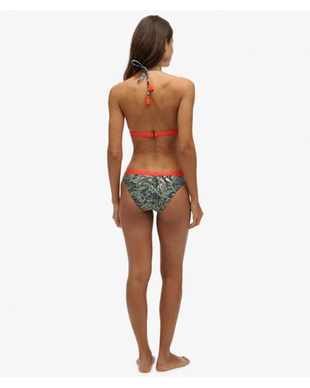 Superdry Brown & Co Print Triangle Bikini Top