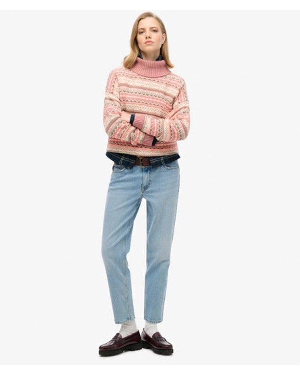 Superdry & Co Classic Stripe Textured Pattern Jumper