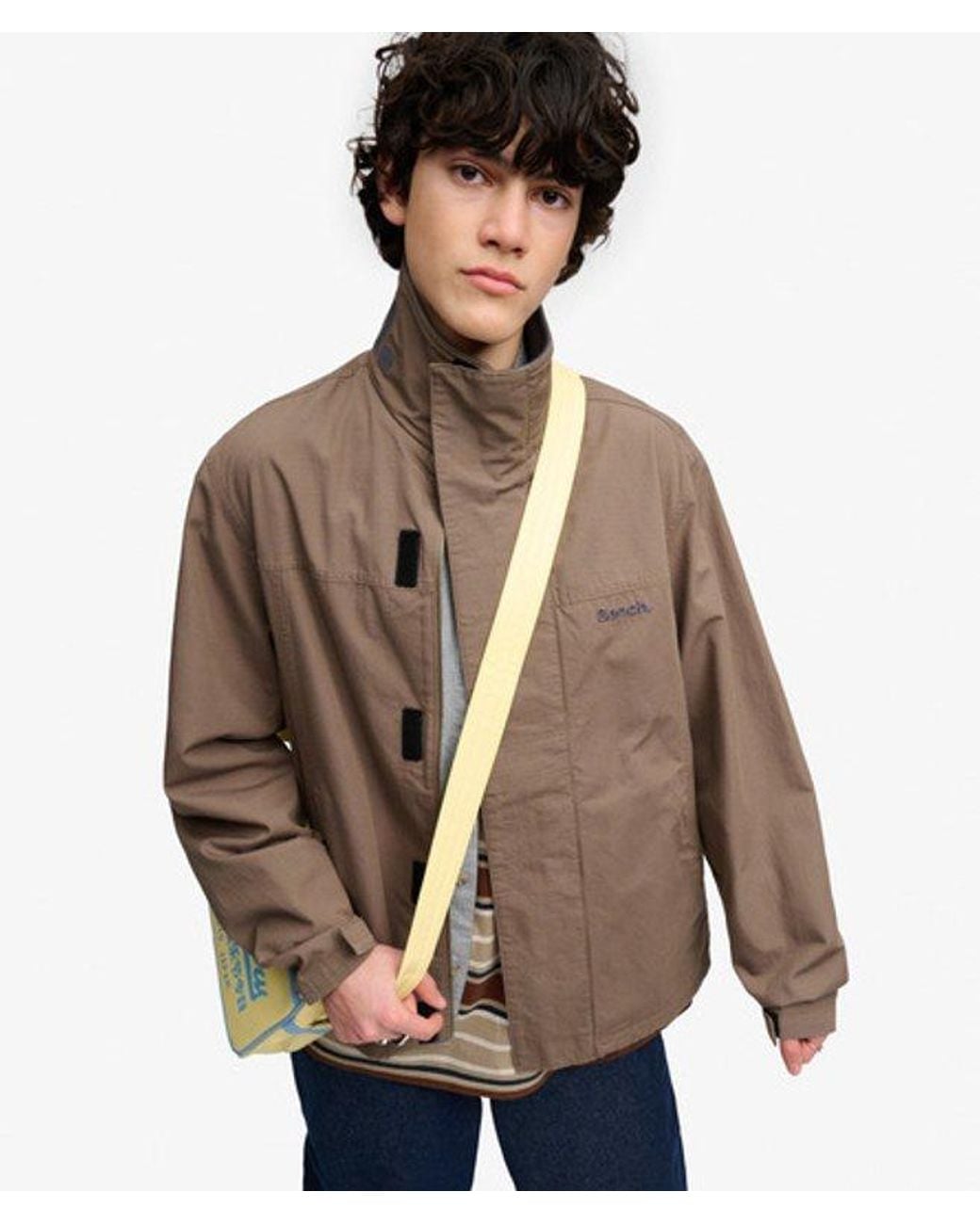 Superdry Brown Bench X & Co Bench High Neck Ripstop Jacket for men