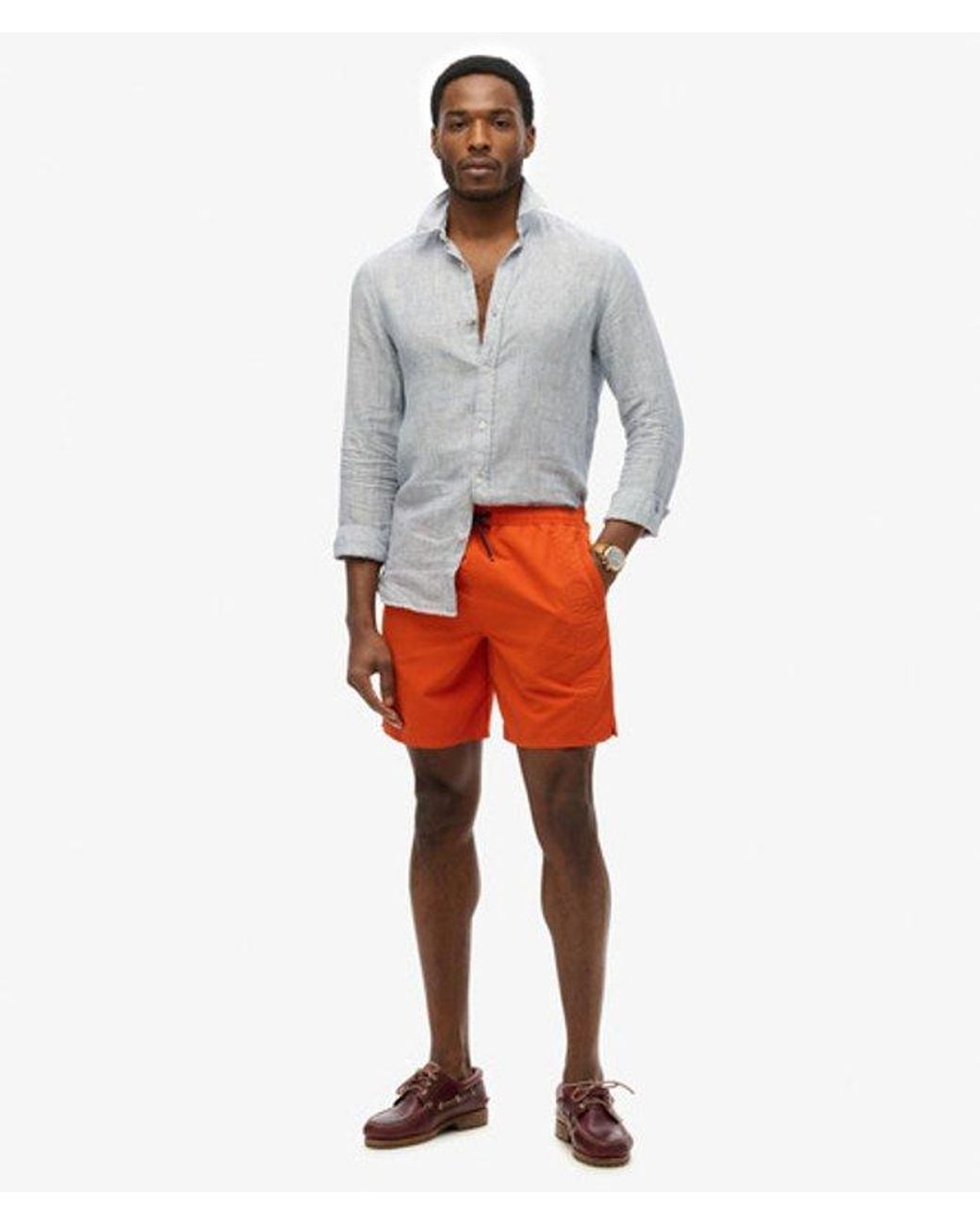 Superdry Orange & Co Premium Embroidered 17-inch Swim Shorts for men