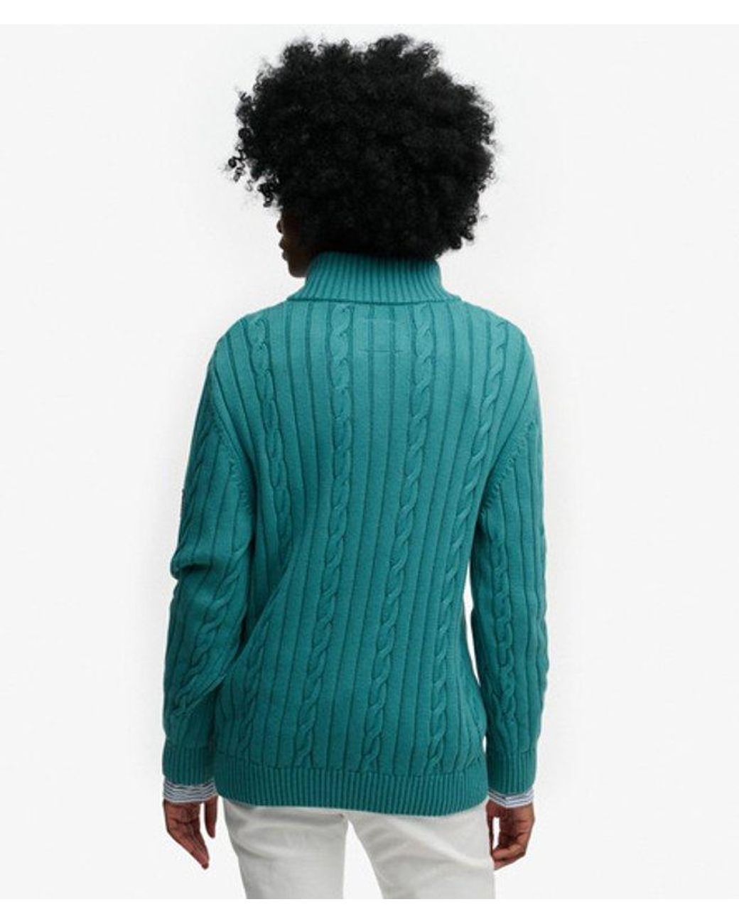 Superdry Blue & Co Slouchy Cable Half Zip Jumper