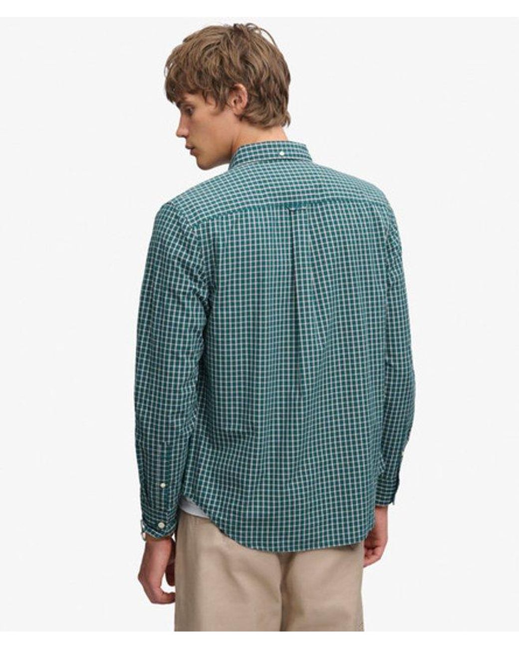 Superdry Blue & Co Preppy Poplin Long Sleeve Shirt for men