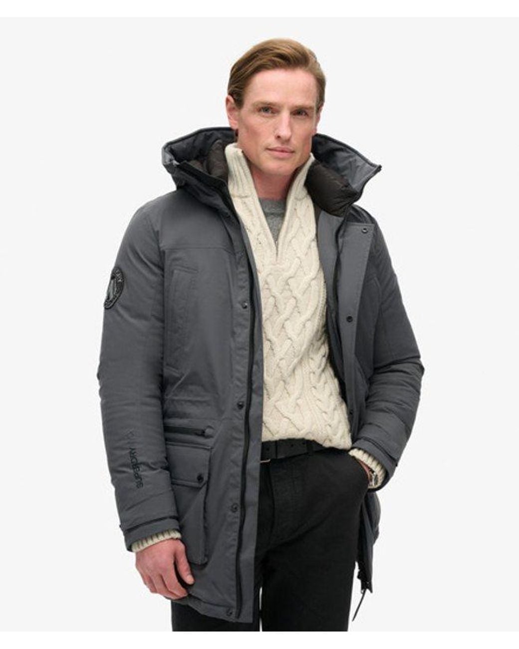 Superdry Gray & Co City Padded Parka Coat for men