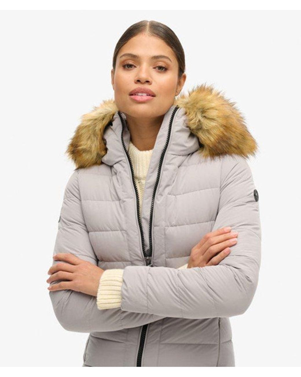 Superdry Blue Arctic Longline Puffer Coat