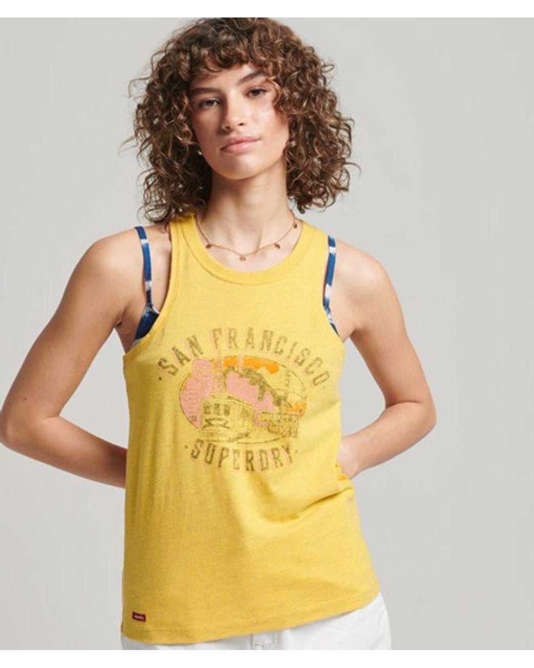 Superdry Yellow & Co Classic Graphic Print Vintage City Souvenir Vest
