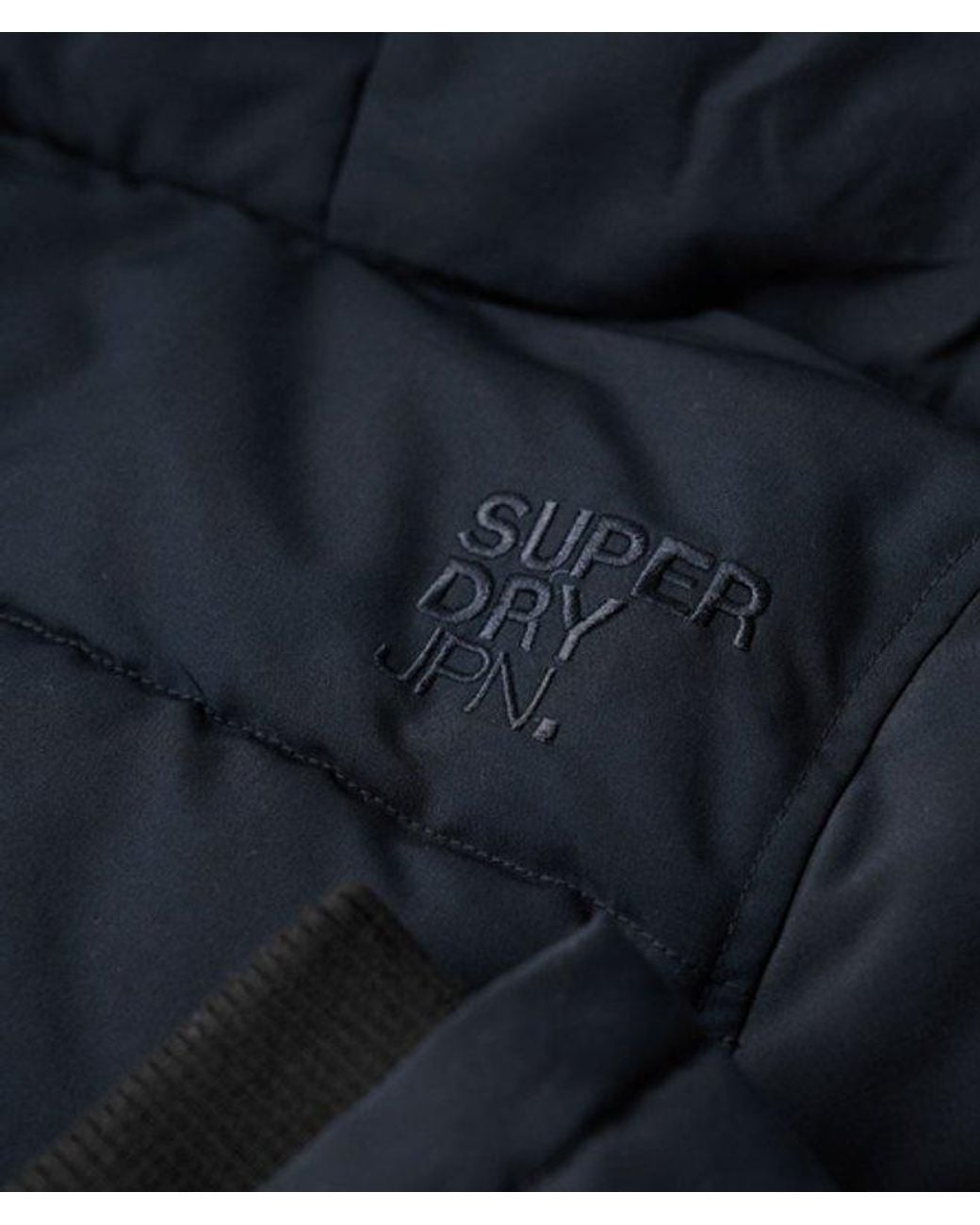 Superdry Blue & Co Fully Lined Embroidered Badge Hooded Everest Puffer Bomber Jacket