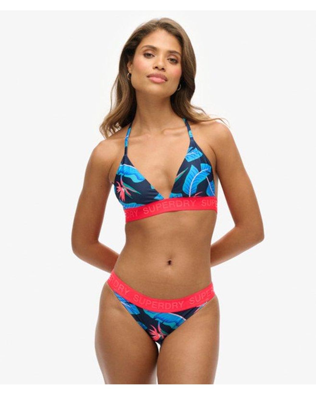 Superdry Blue & Co Logo Triangle Bikini Top