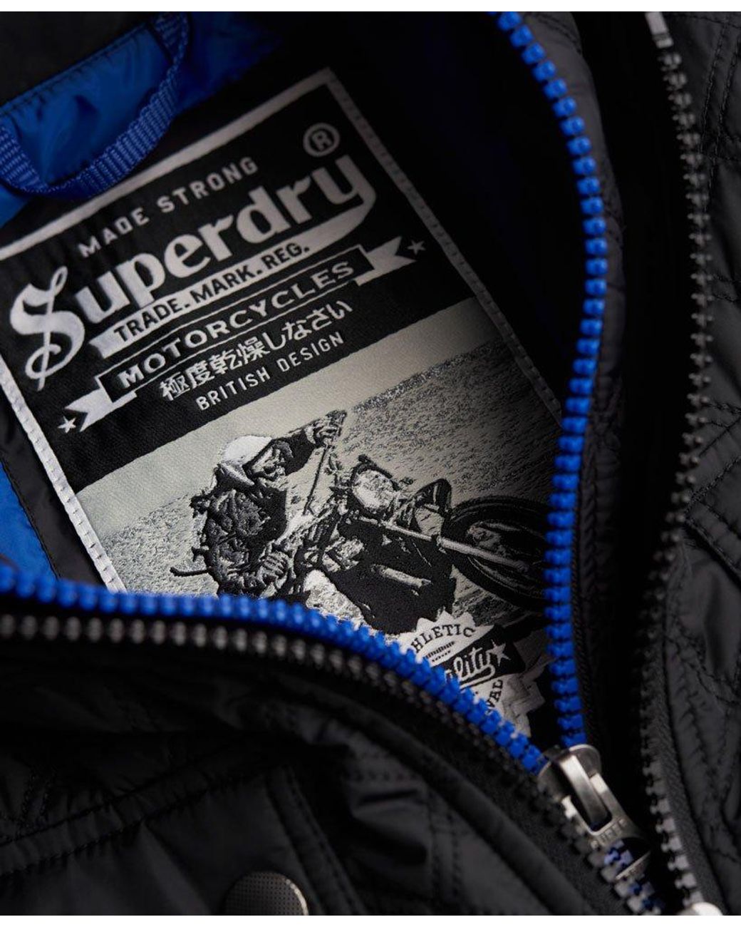 Superdry Apex Quilt Jacket Black in Blue for Men | Lyst