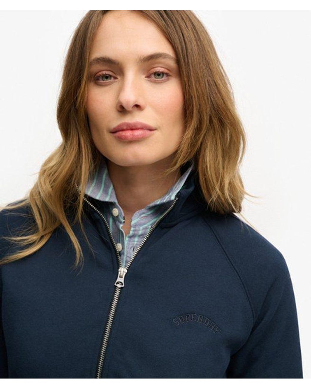 Superdry Essential Logo Zip Trainingsjack in het Blue
