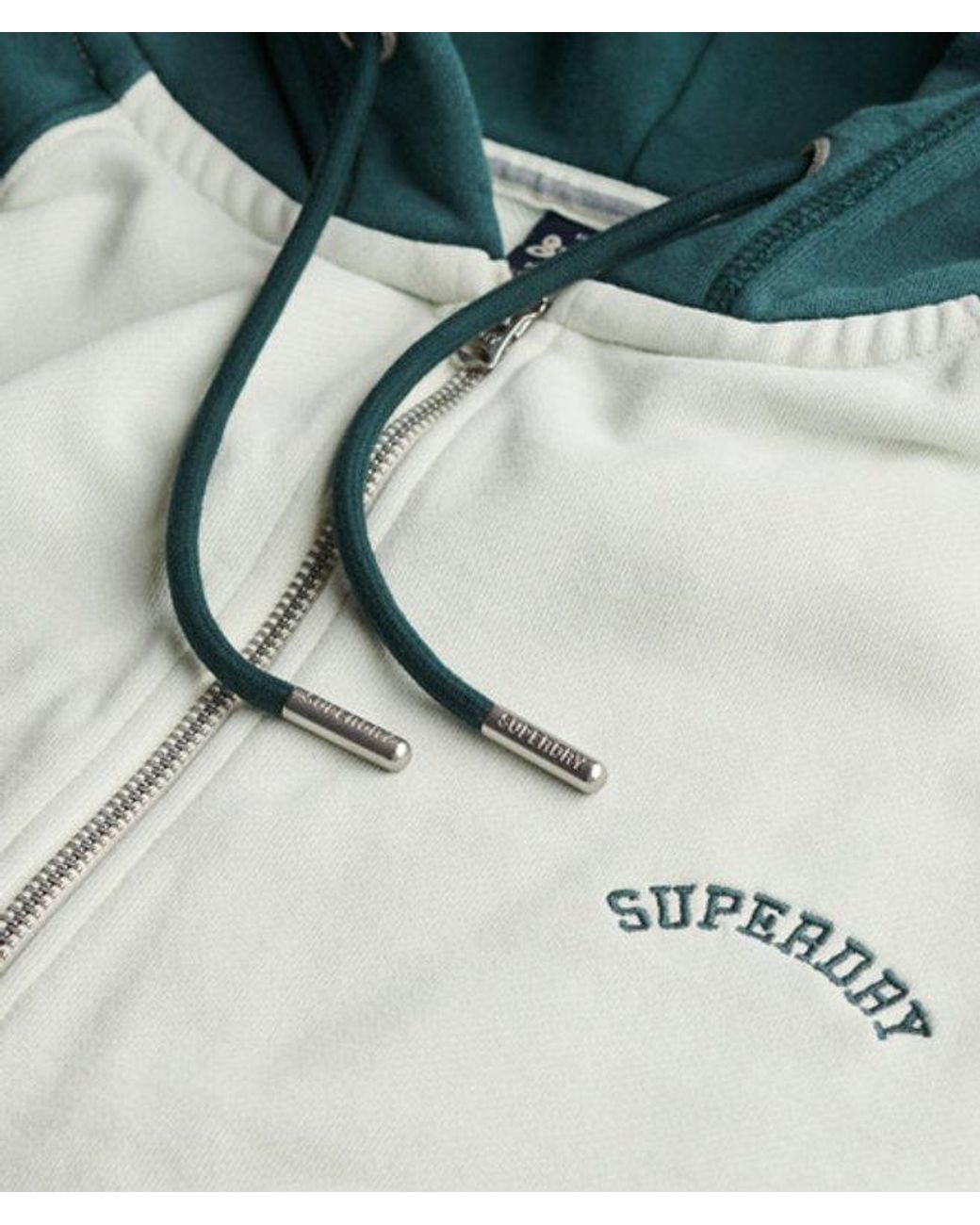 Superdry Green Essential Logo Oversized Raglan Zip Hoodie