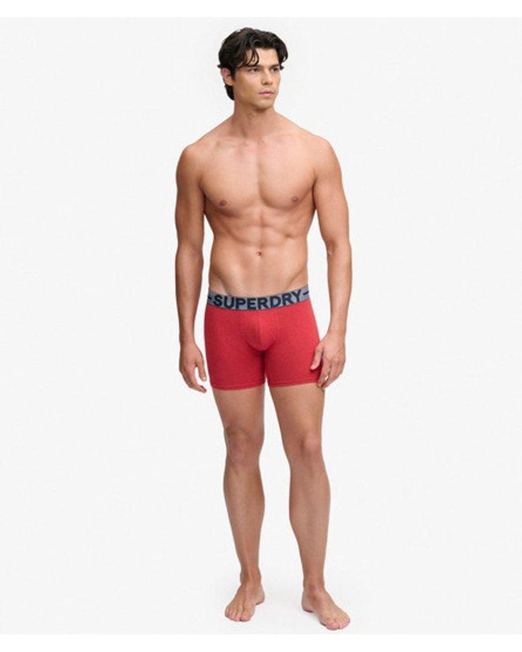 Superdry Boxershort Drieverpakking in het Red voor heren