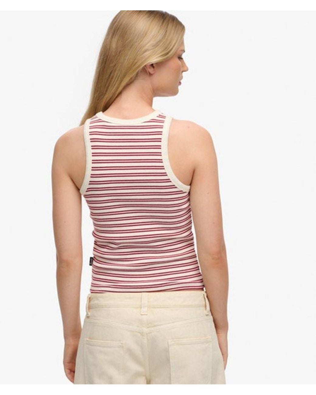 Superdry Red & Co Essential Logo Strapless Racer Vest Top
