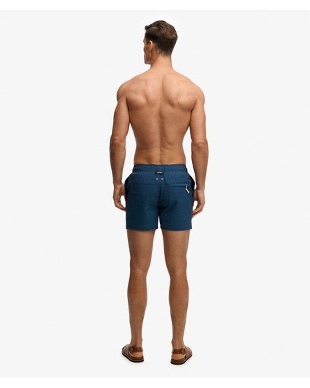 Superdry Blue & Co Seer Sucker 15-inch Swim Shorts for men