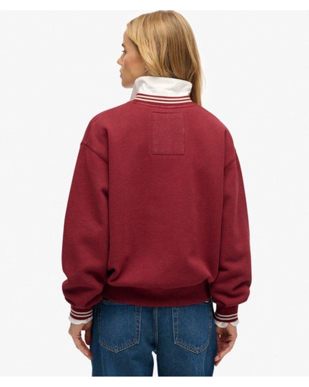 Superdry Red & Co Country Club V-neck Sweatshirt