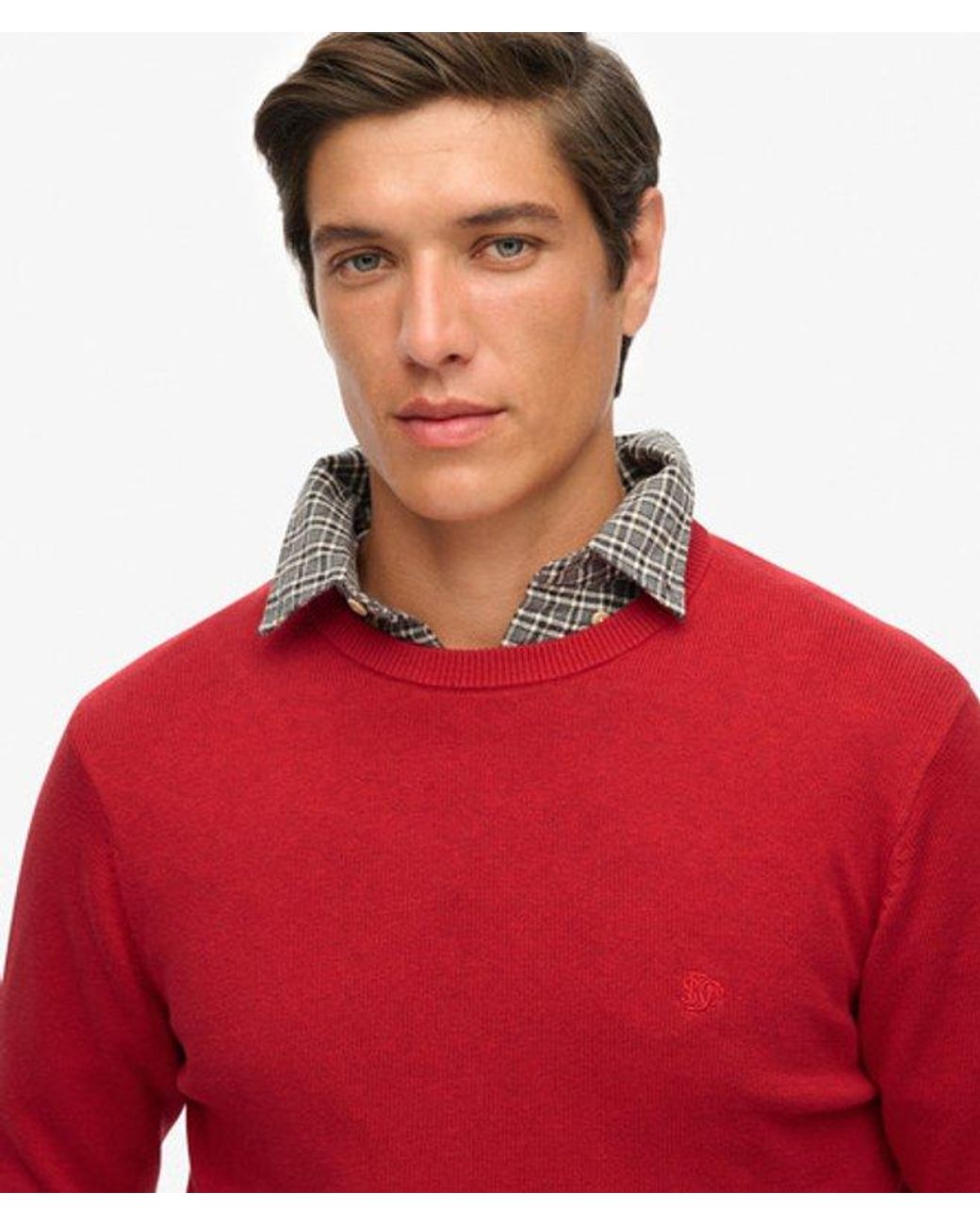Superdry Red Essentials Cotton Jumper for men