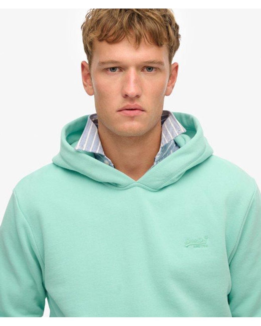 Superdry Green & Co Essential Logo Half Brushed Hoodie for men