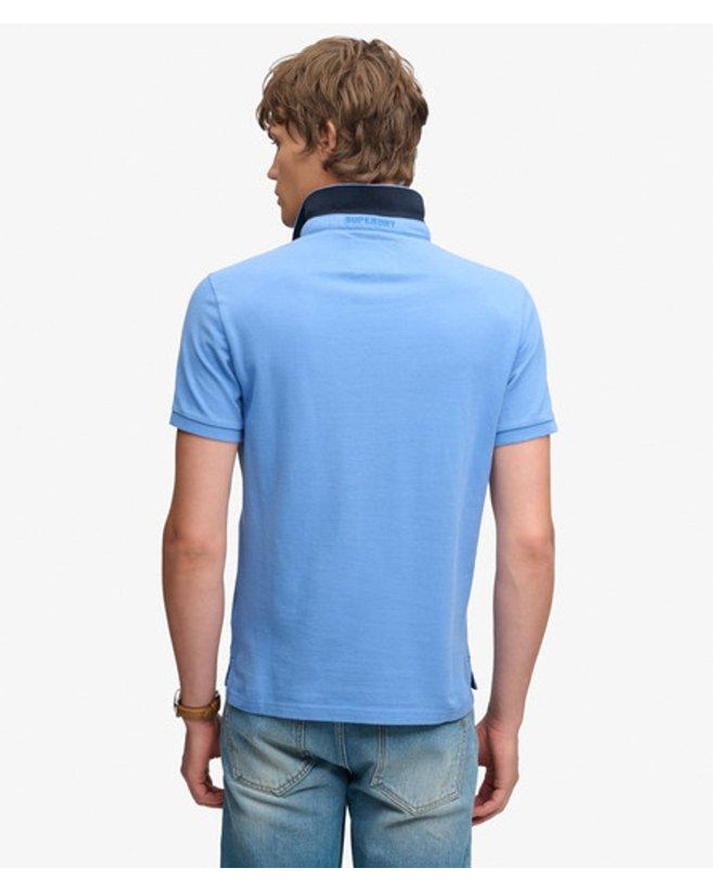 Superdry Blue & Co Pique Monogram Polo Shirt for men
