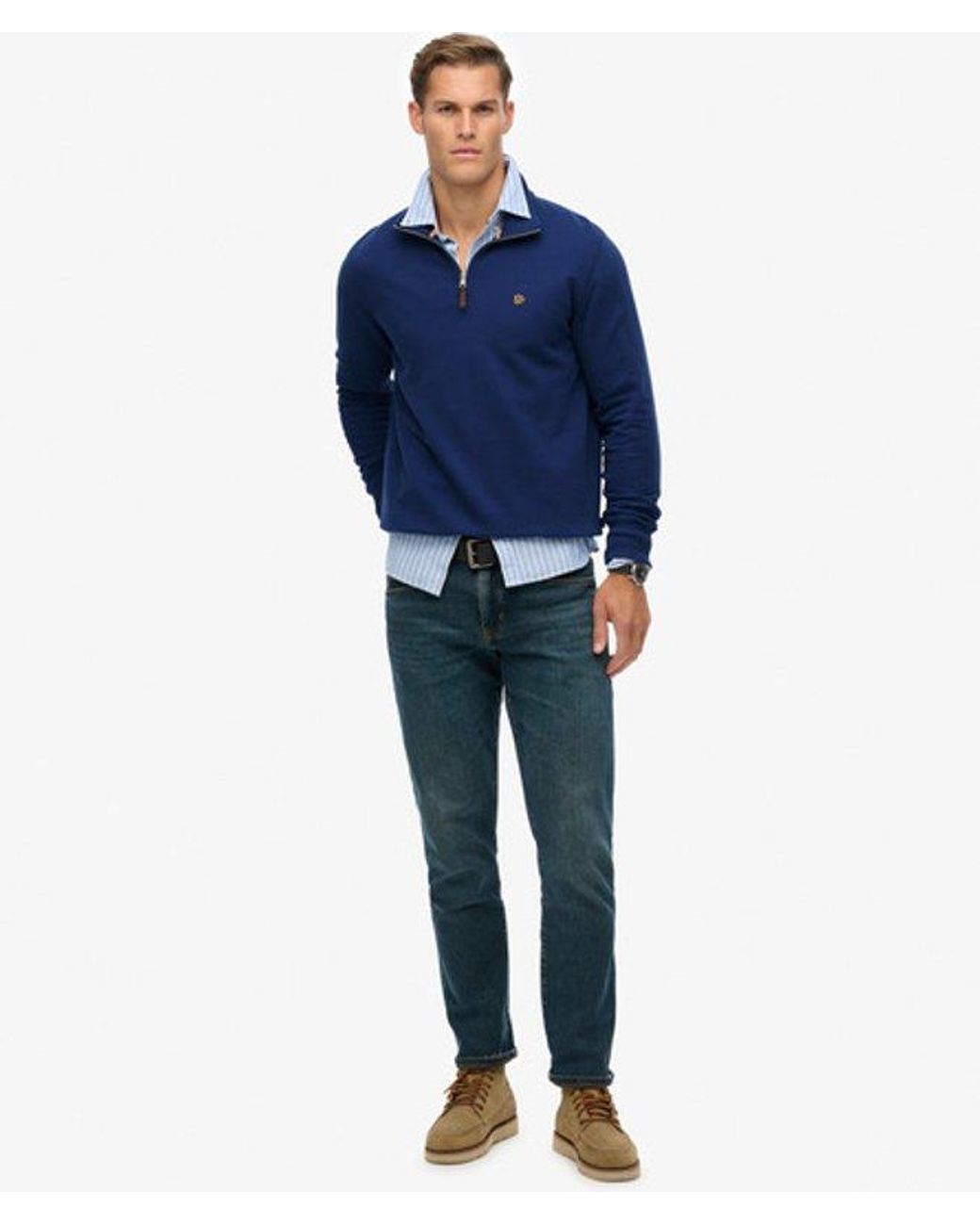 Superdry Blue & Co Preppy Half Zip Jumper for men