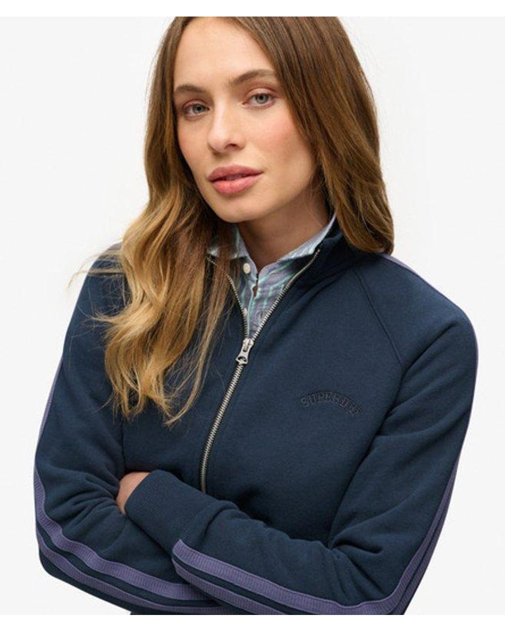Superdry Essential Logo Zip Trainingsjack in het Blue