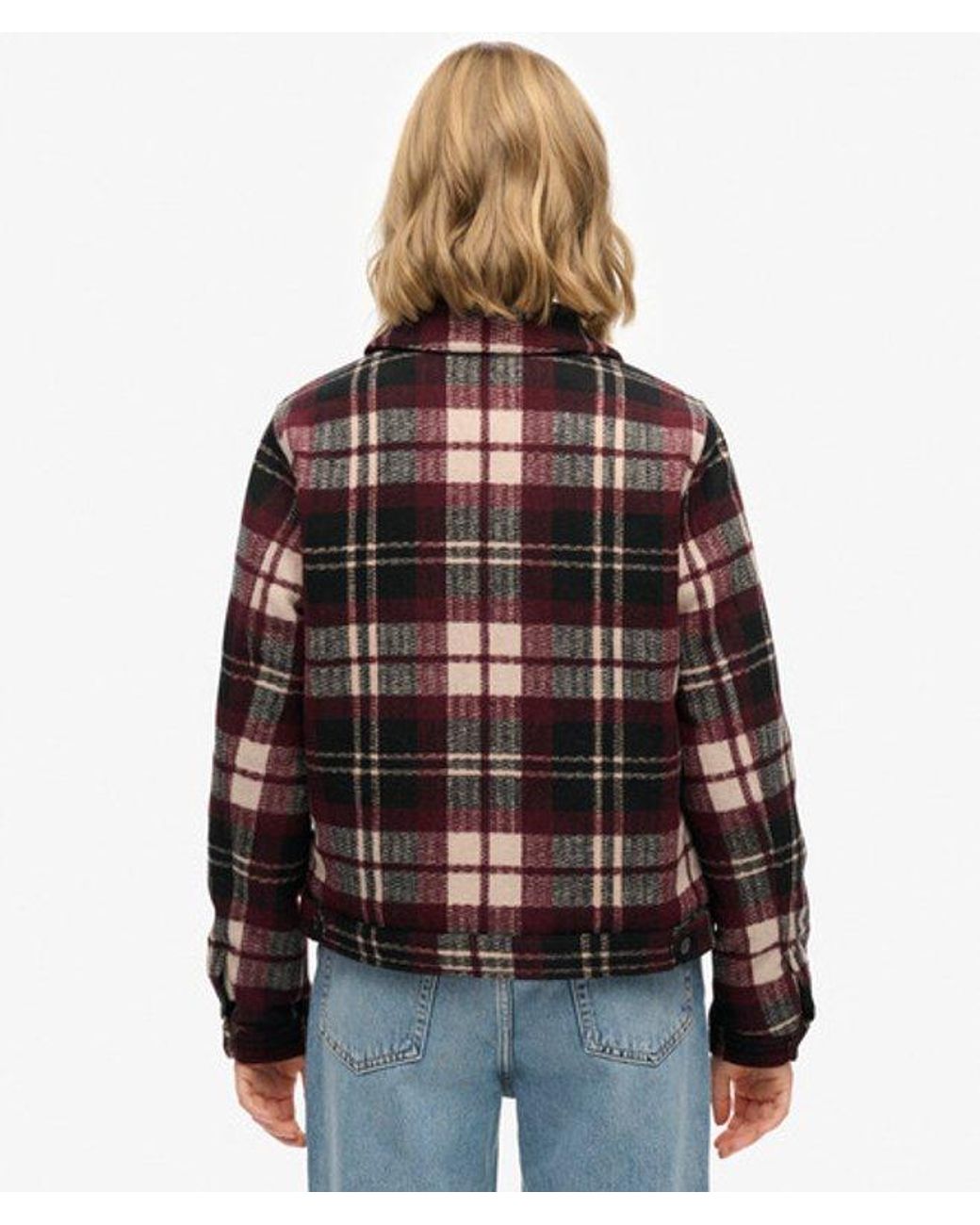 Superdry Black & Co Checked Ranch Quilted Jacket