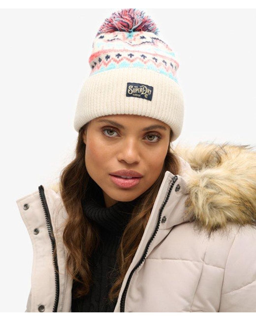 Superdry Multicolor & Co Knitted Patterned Beanie Hat