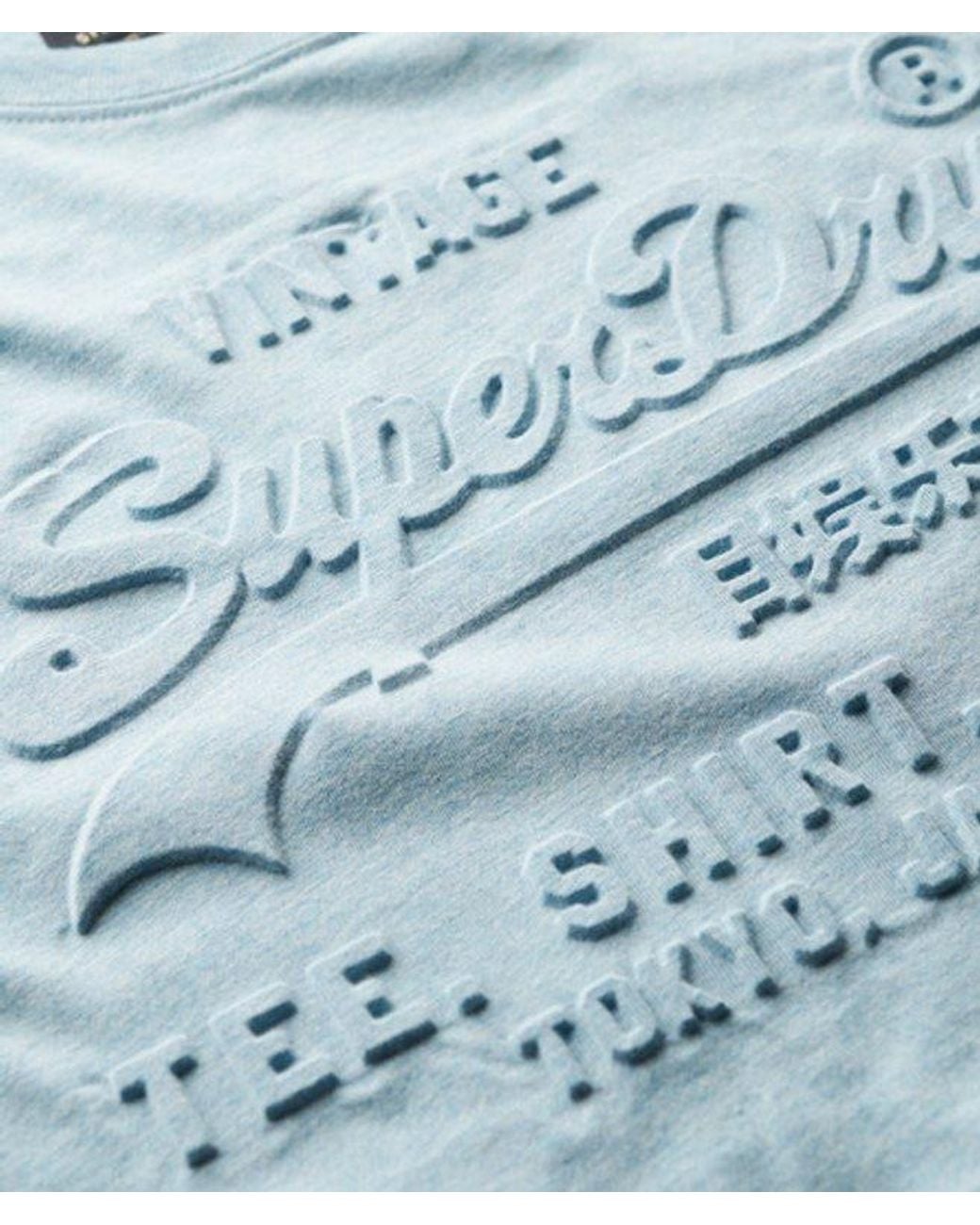 Superdry Blue Embossed Vintage Logo Relaxed T-Shirt