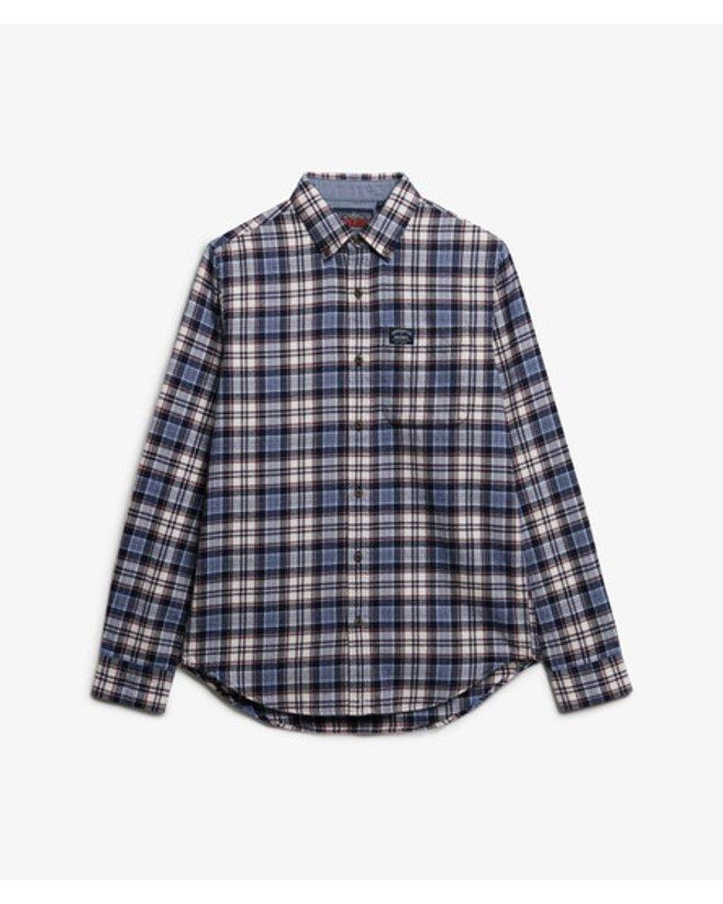 Superdry Blue & Co Long Sleeve Cotton Lumberjack Shirt for men