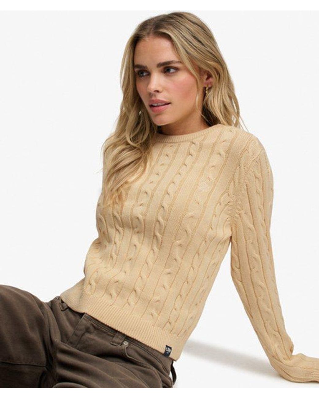 Superdry Natural & Co Essentials Cable Knit Jumper
