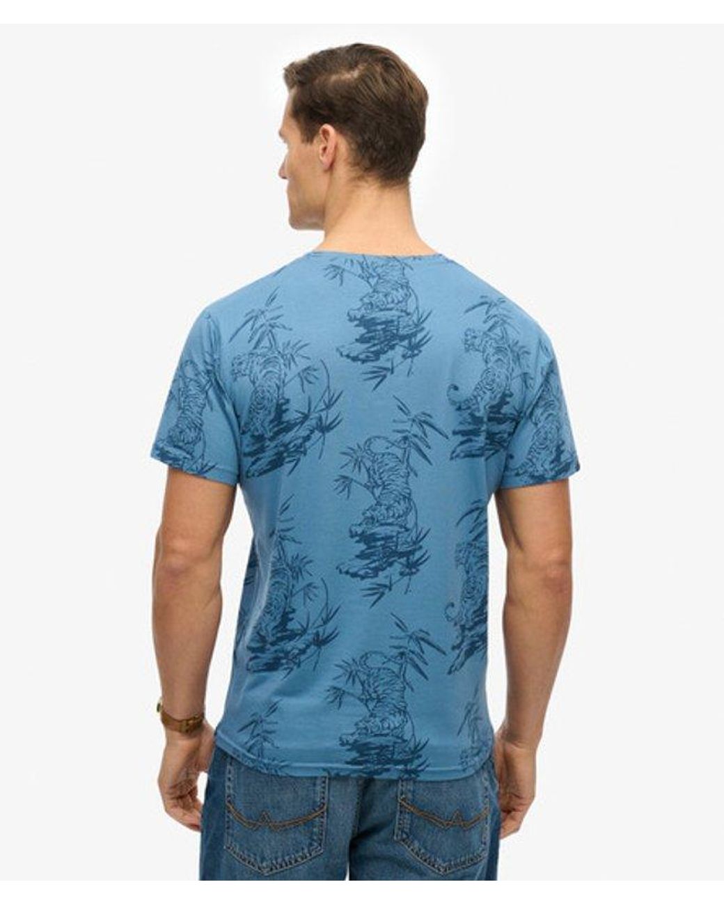 Superdry Blue & Co Classic Essential Printed T-shirt for men