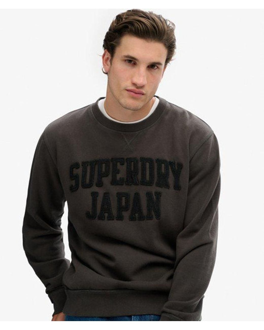 Superdry Gray & Co Vintage Athletic Tonal Crew Sweatshirt for men