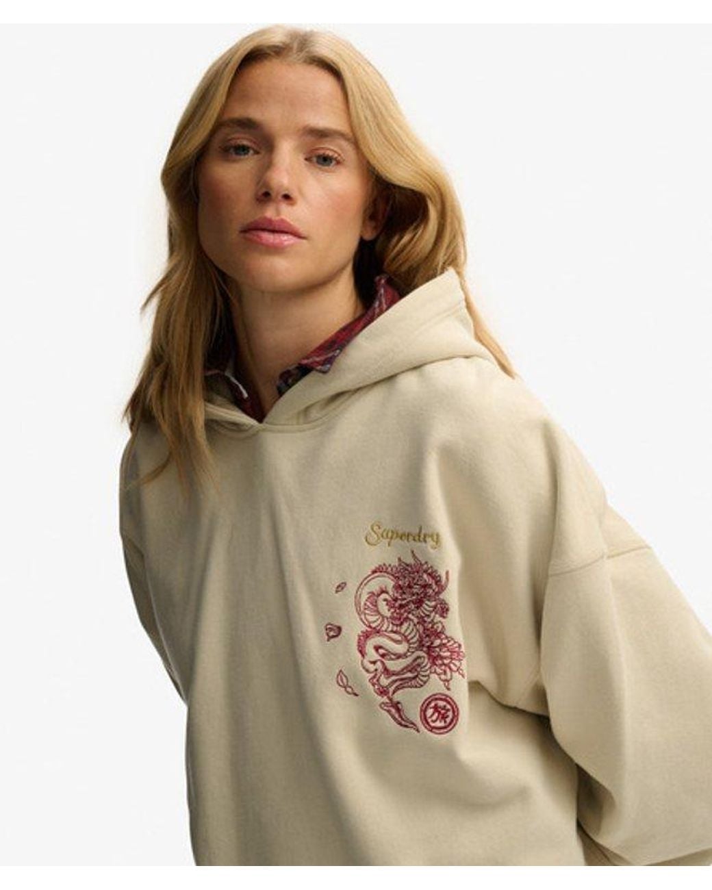 Superdry Natural Tokyo Narrative Oversized Hoodie