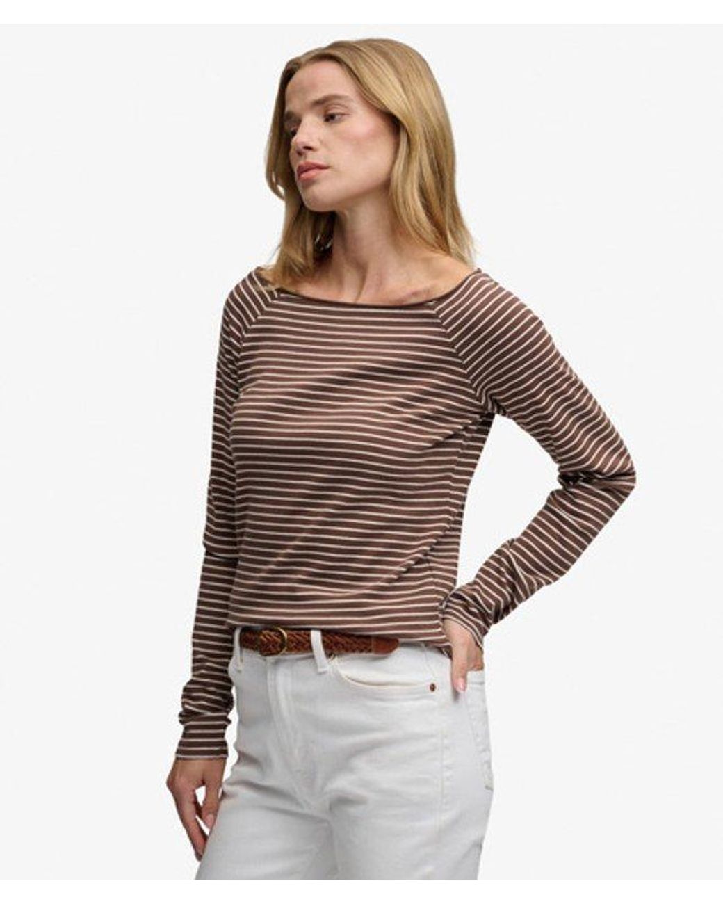 Superdry Brown & Co Bardot Off Shoulder Top