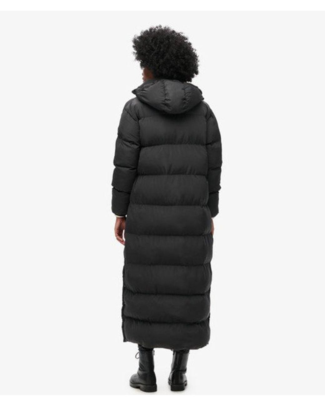 Superdry Black & Co Classic Logo Badge Puffer Coat