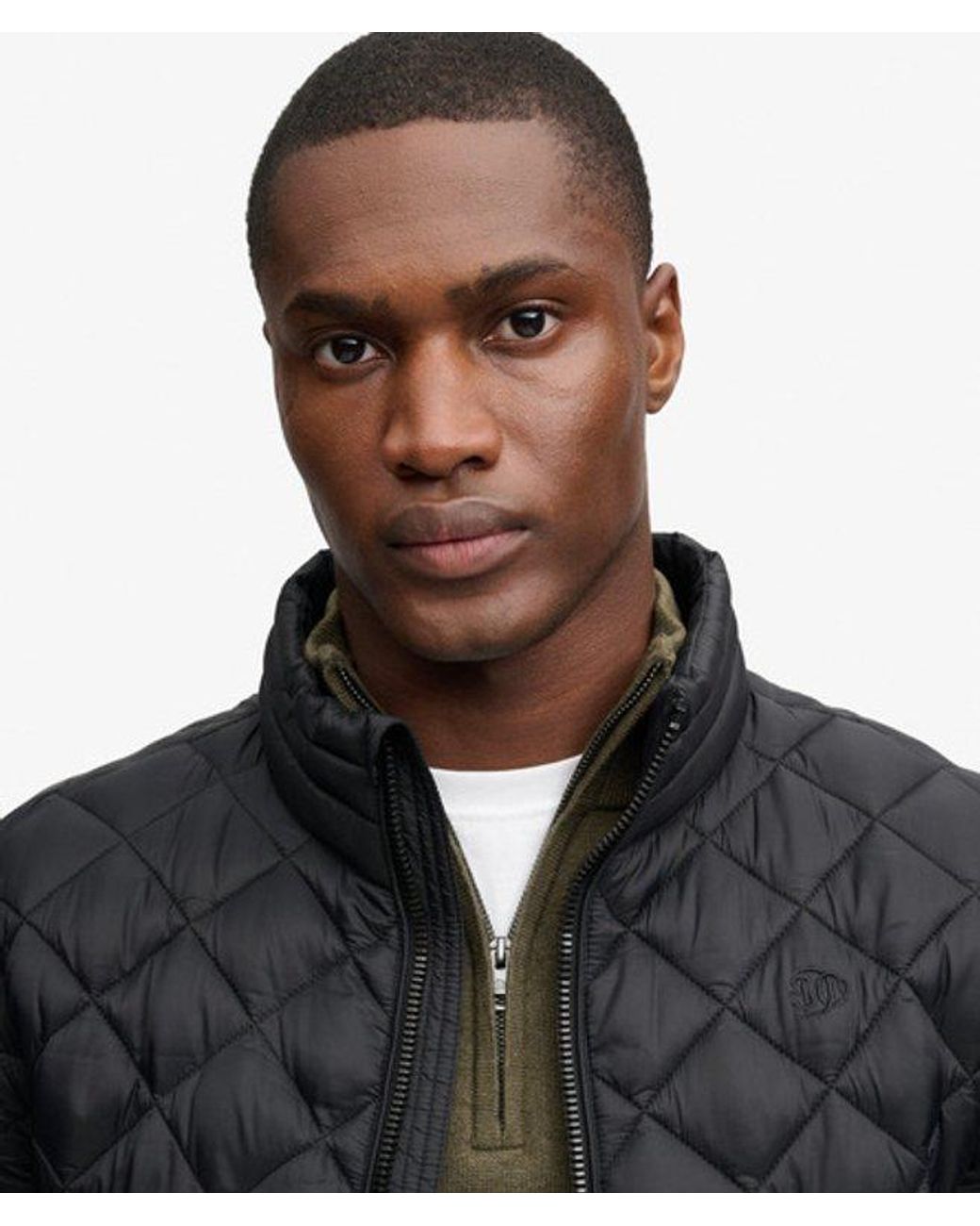 Superdry Black & Co Diamond Quilt Fuji Jacket for men