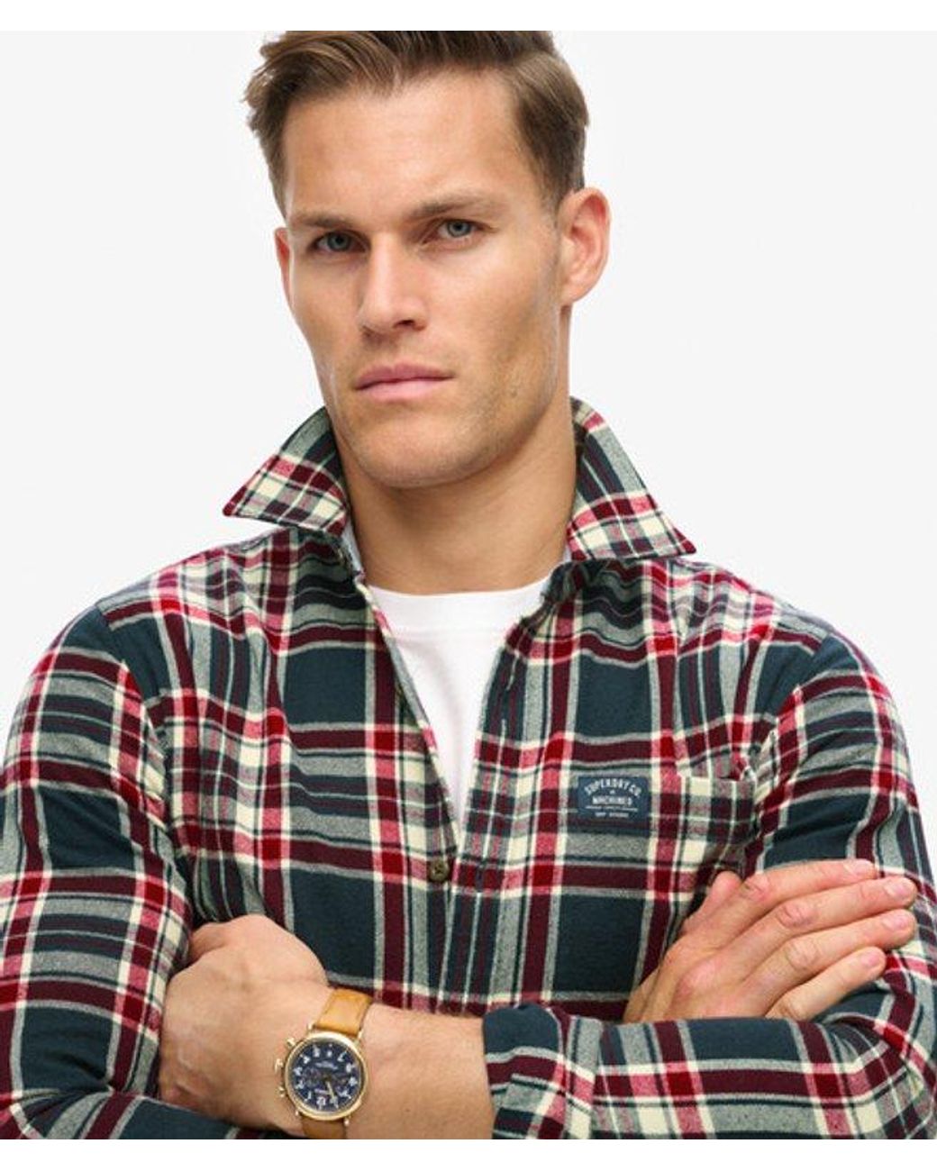 Superdry Gray & Co Classic Organic Cotton Lumberjack Check Shirt for men