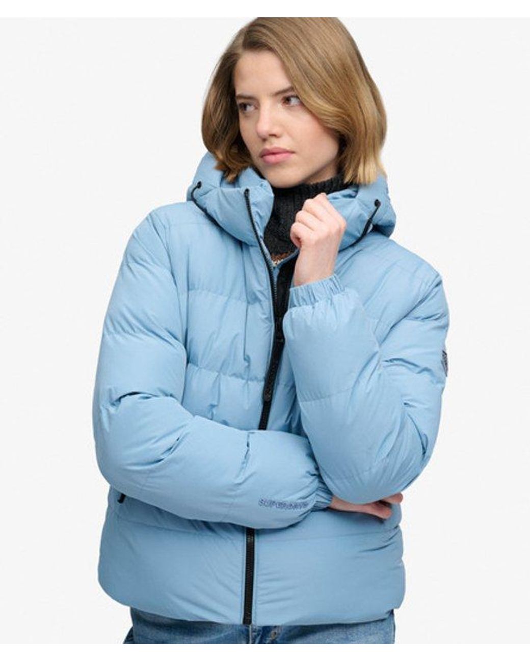 Superdry Blue & Co Hooded Sports Puffer Jacket