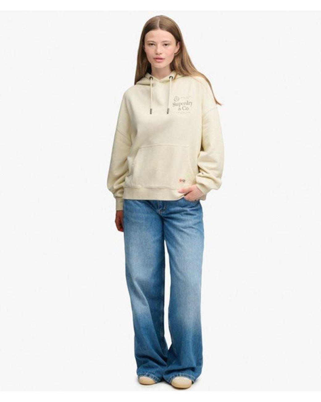 Superdry Natural & Co Luxe Casual Relaxed Hoodie
