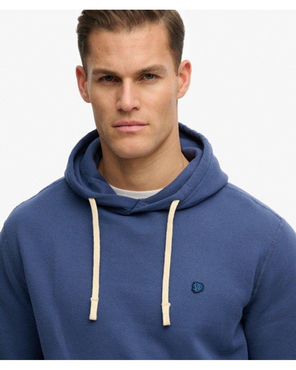 Superdry Blue & Co Monogram Embroidered Hoodie for men
