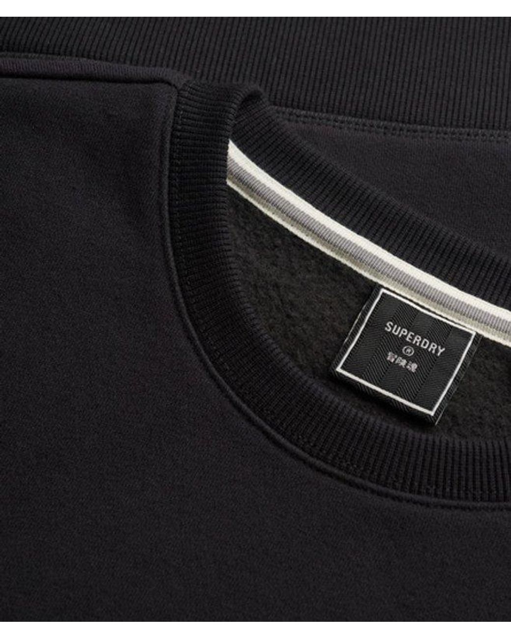 Superdry Black & Co Vintage Logo Embroidered Crew Sweatshirt for men