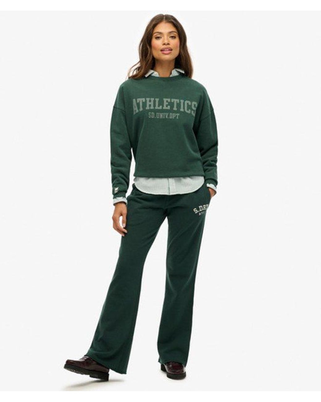 Superdry Green & Co Athletic Essentials Relaxed Crew Sweatshirt