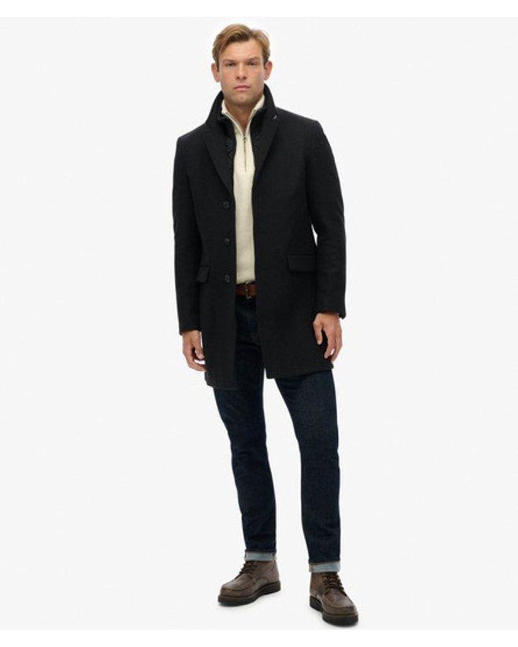 Superdry Blue & Co Tailored Two-in-one Town Coat for men