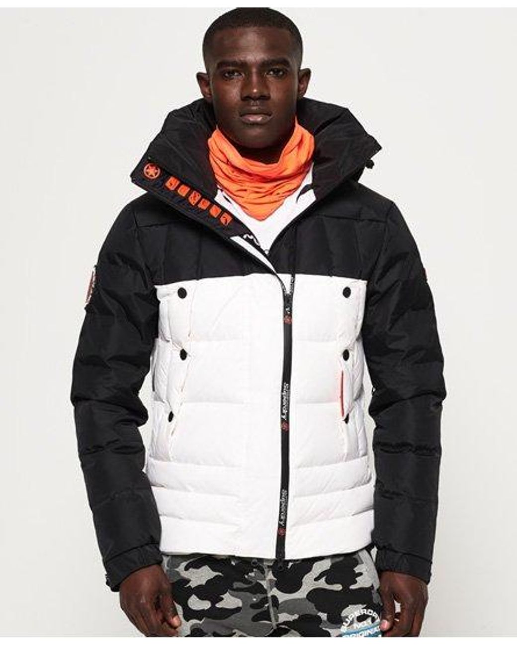 superdry down padded jacket with hood
