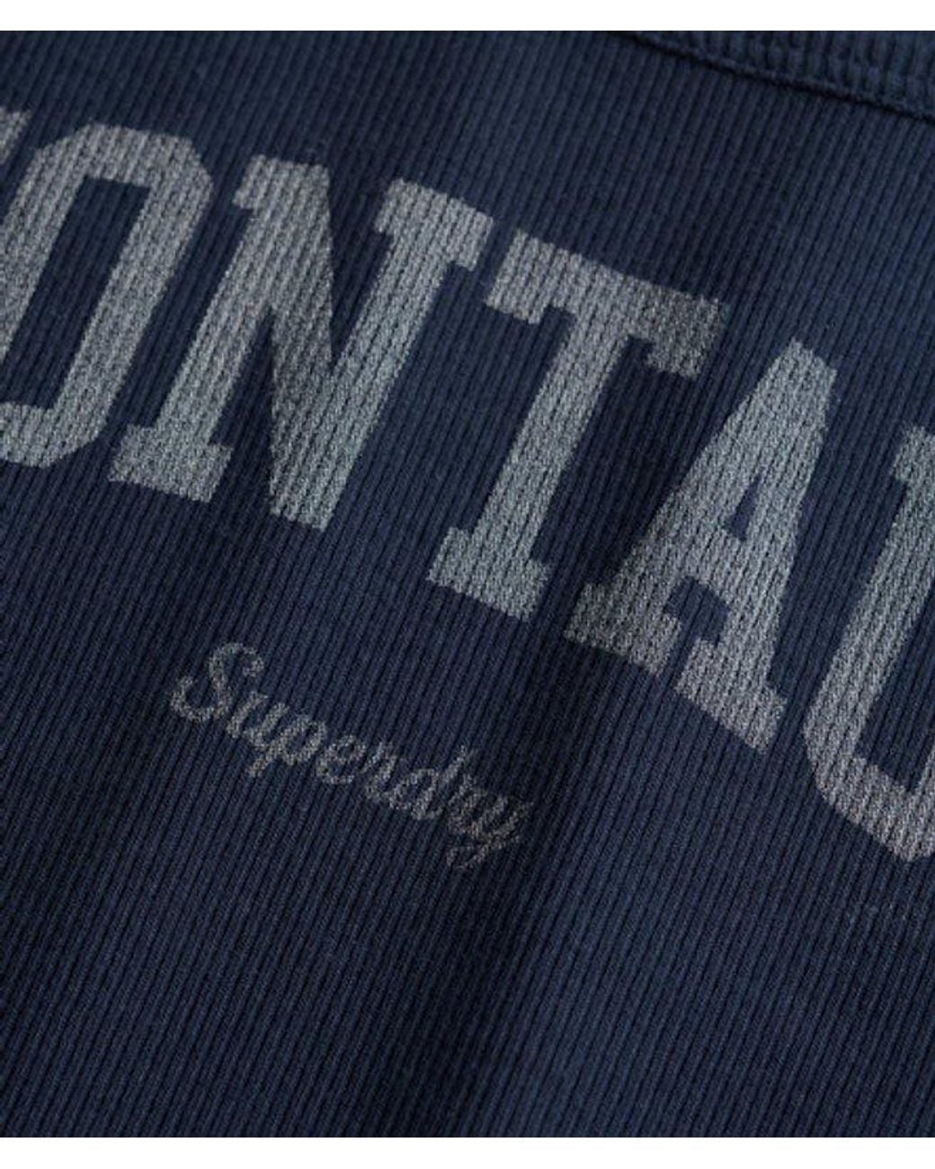 Superdry Blue Athletic Essentials Graphic Print Cami Top