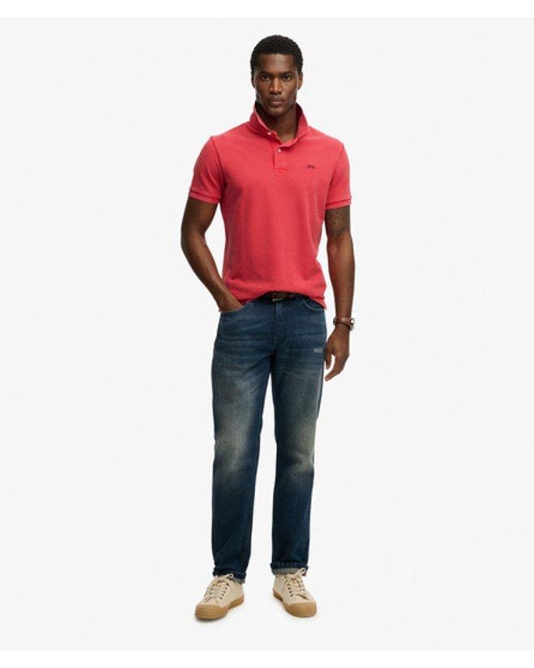 Superdry Red & Co Classic Pique Polo Shirt for men
