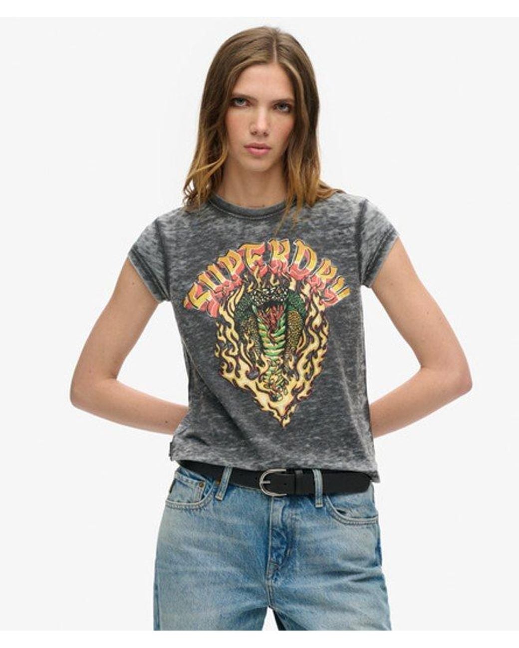 Superdry Gray & Co Biker Rock Graphic T-shirt