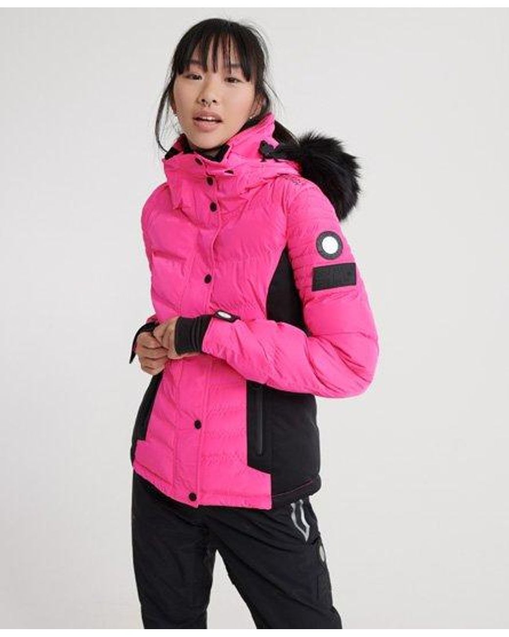 superdry luxe snow puffer navy